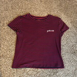 LOFT Yacht Club Navy and Red Striped T-shirt Size XL
